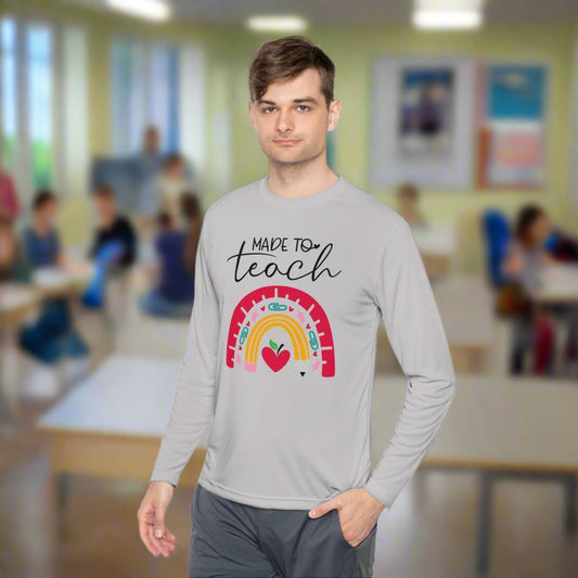 Made to Teach Rainbow Adult Long Sleeve Tee