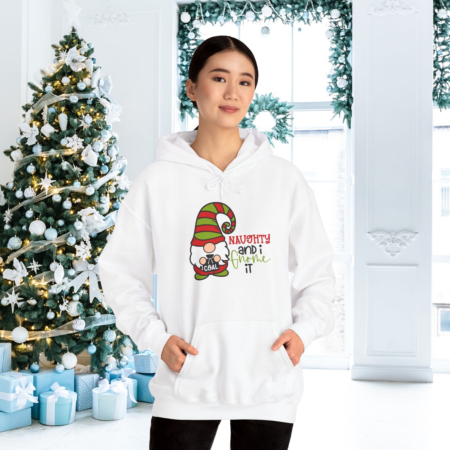 Naughty and I Gnome It Adult Heavy Blend™ Hooded Sweatshirt