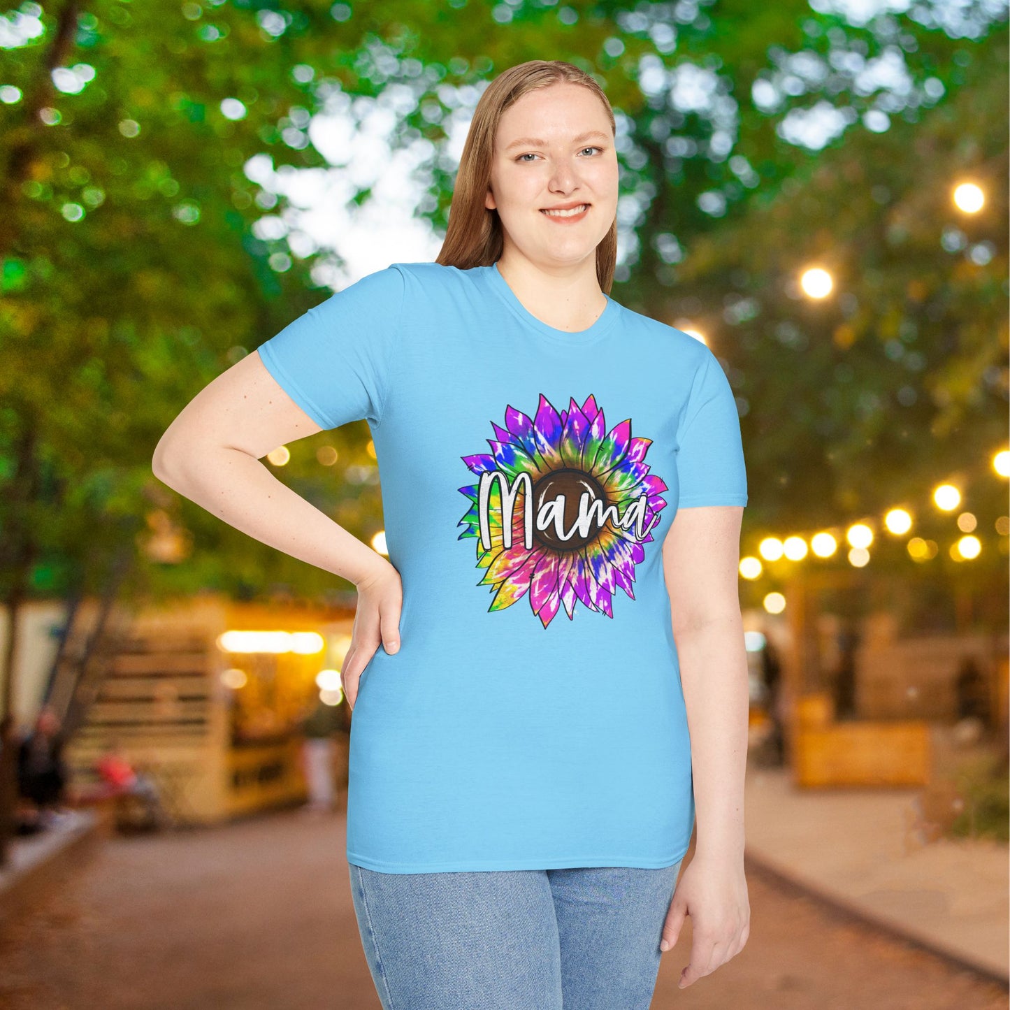 Mama Colorful Sunflower Adult T-shirt
