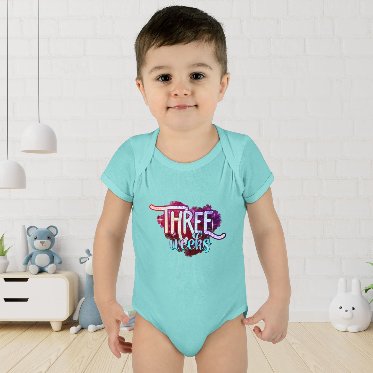 Stardust Baby Milestone Bodysuit-Three Weeks