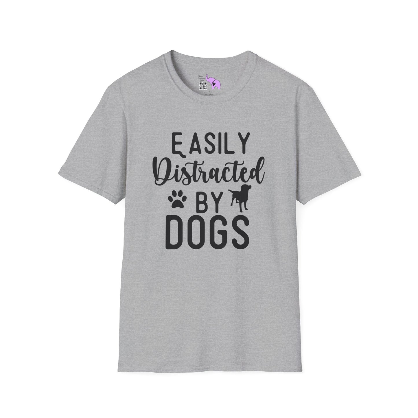 Easily Distracted By Dogs Adult T-shirt