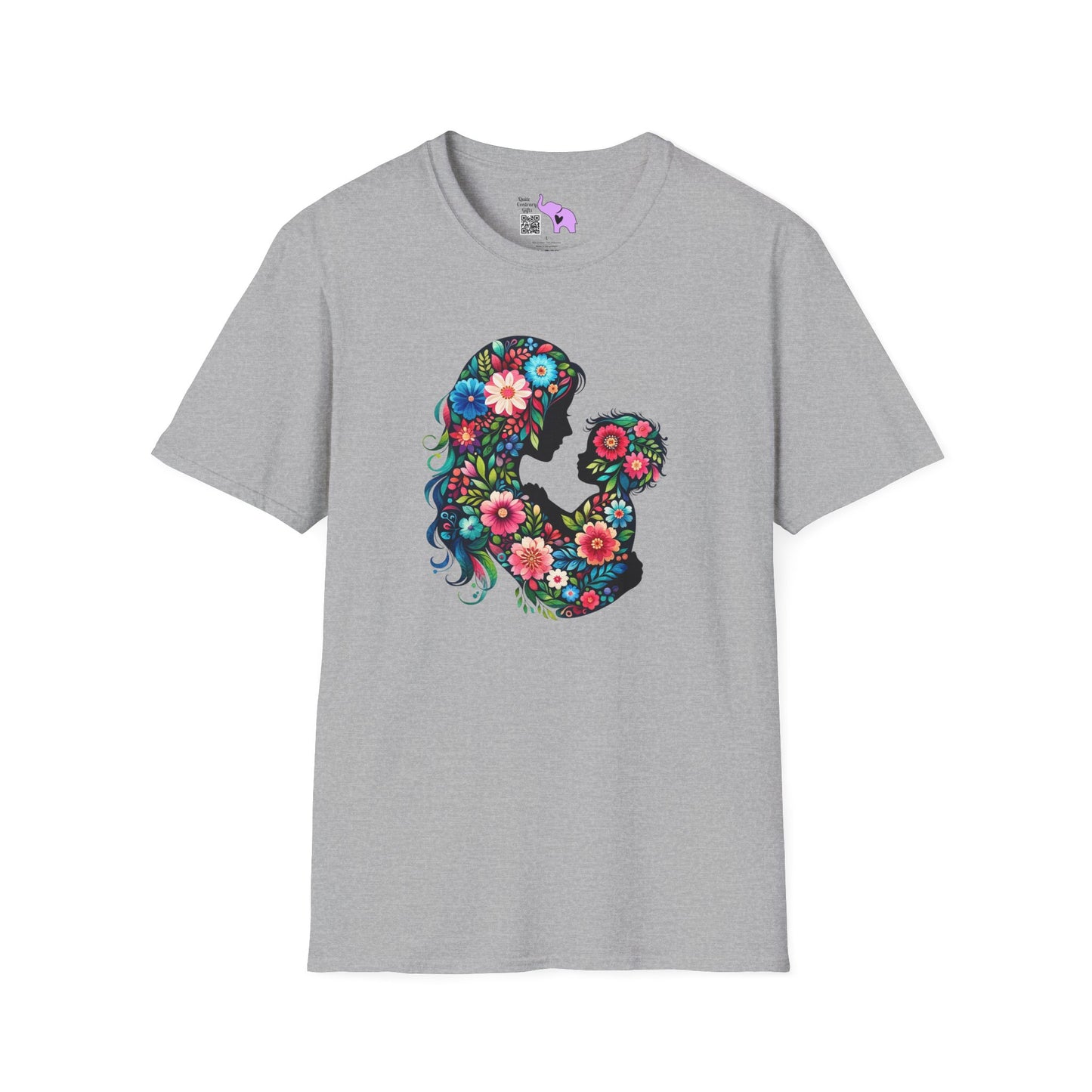 Flowery Mother & Child Adult T-shirt