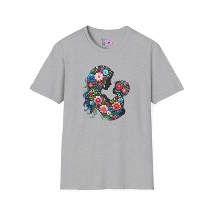 Flowery Mother & Child Adult T-shirt
