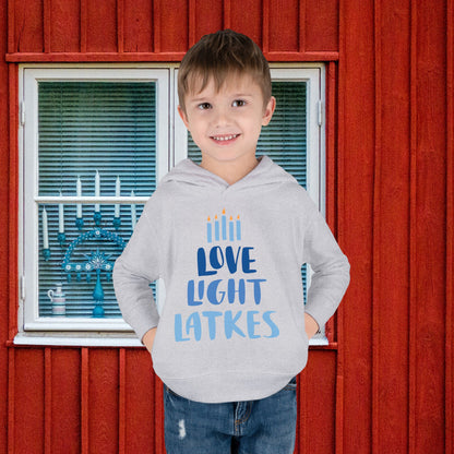 Hanukkah Love Light Latkes Toddler Pullover Fleece Hoodie