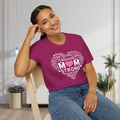 Mom Strong (Heart) Adult T-shirt
