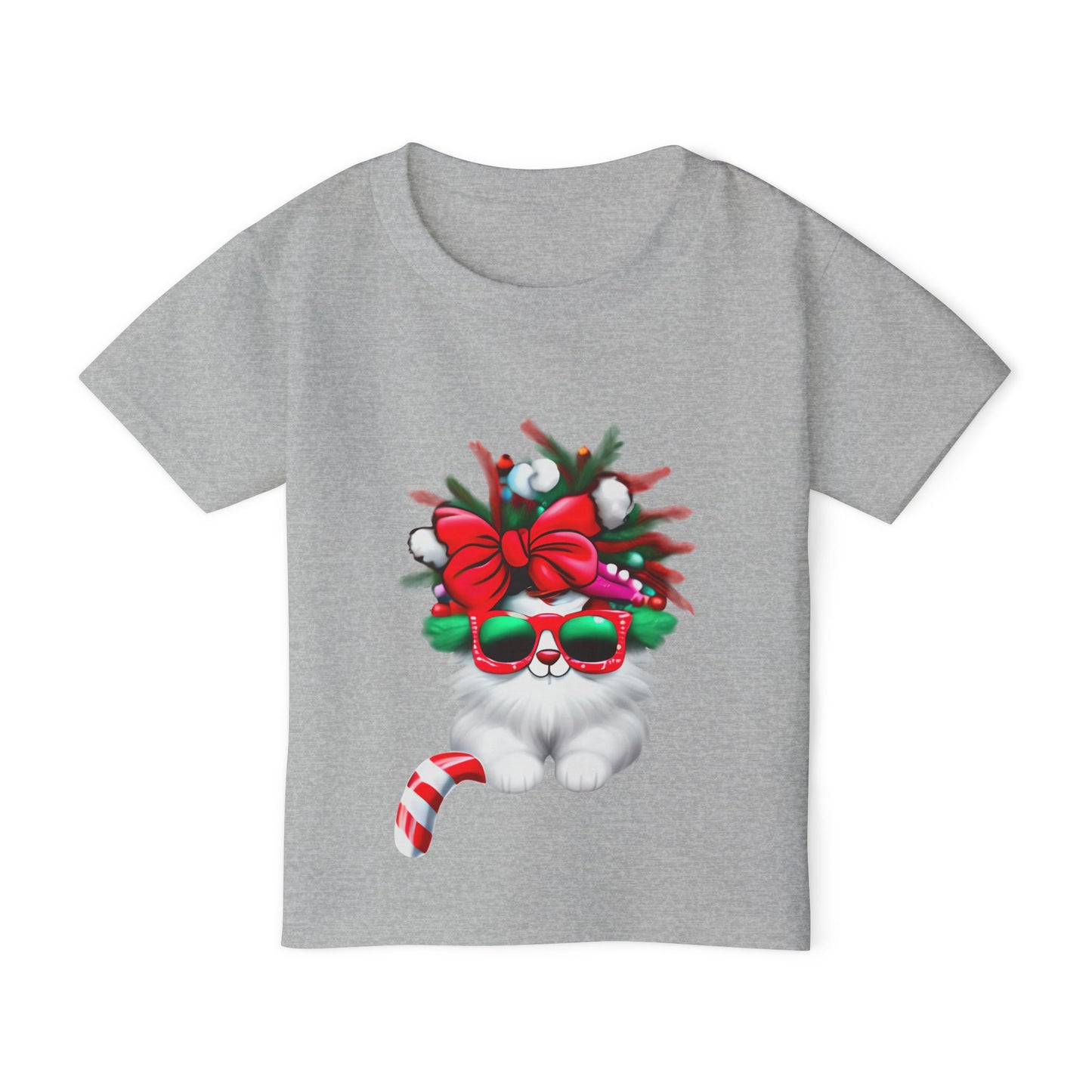 White Candy Cane Kitten Heavy Cotton™ Toddler T-shirt