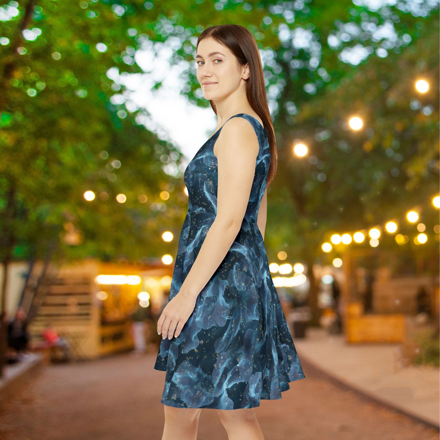 Midnight Sheer & Lace Women's Skater Dress
