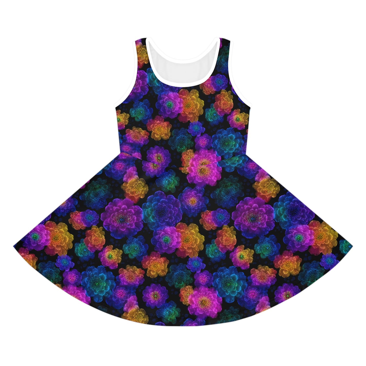 Luminous Carnations Girls' Sleeveless Sundress
