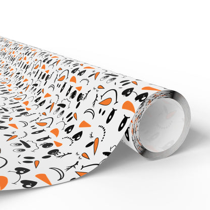 Cute Snowman Faces Wrapping Paper