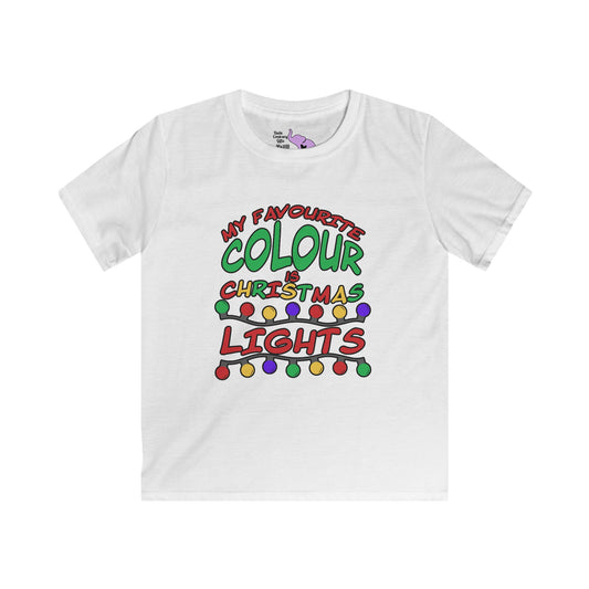 My Favourite Colour Is Christmas Lights Youth Softstyle Tee