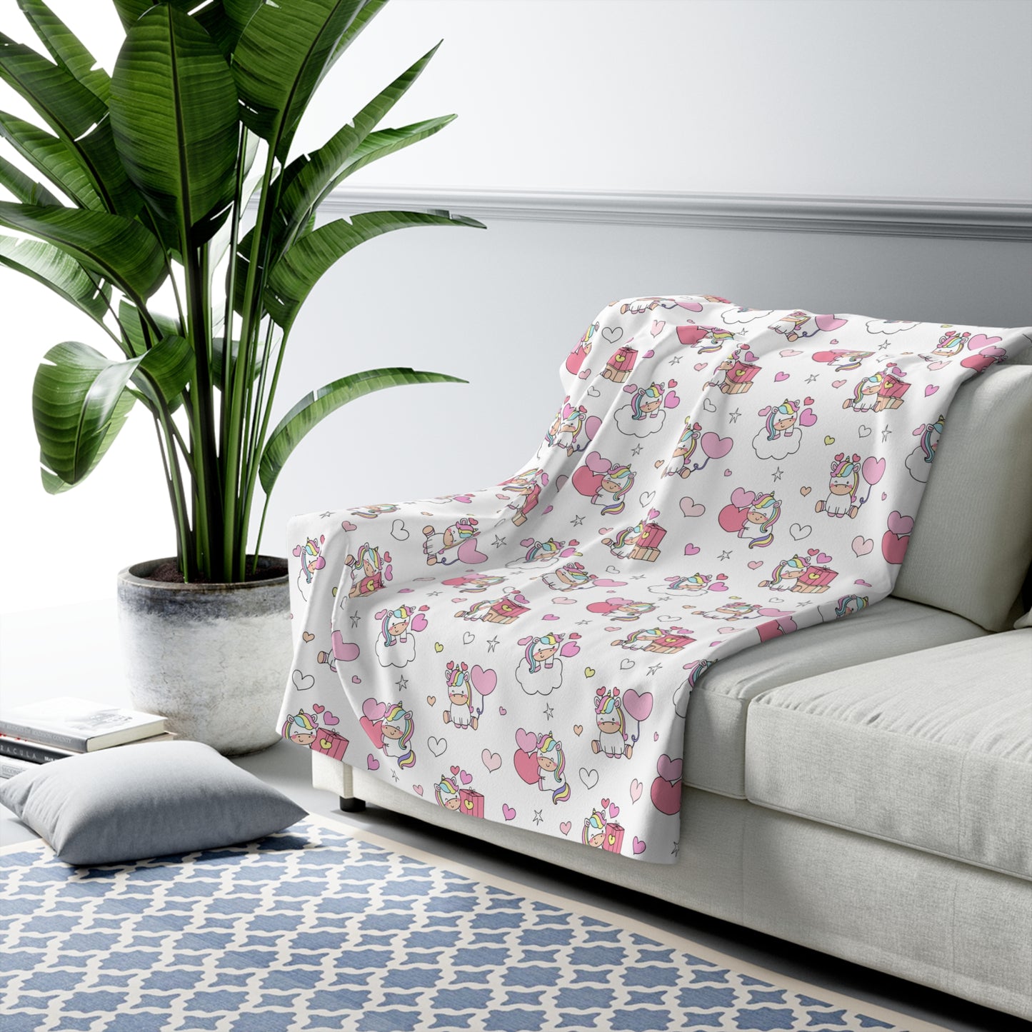 Unicorns of Love Sherpa Fleece Blanket