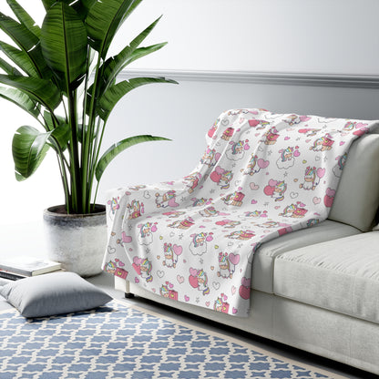 Unicorns of Love Sherpa Fleece Blanket