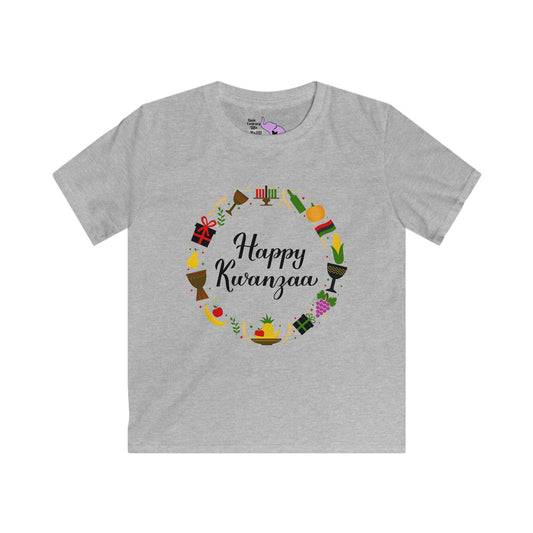 Happy Kwanzaa Wreath Youth Softstyle Tee