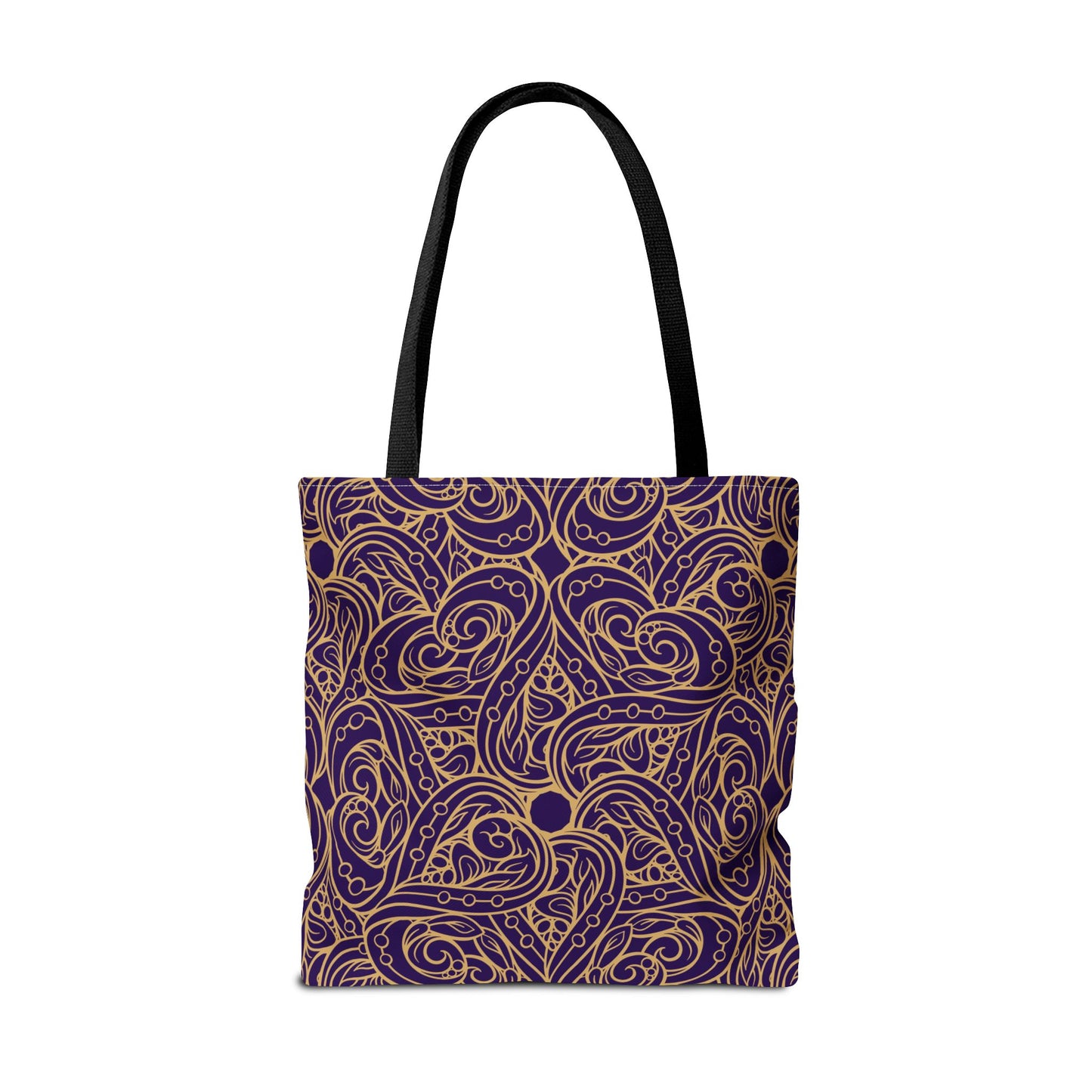 Golden Amethyst Radiance Mandala Canvas Tote Bag