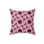 Crimson Pinwheels Throw Pillow