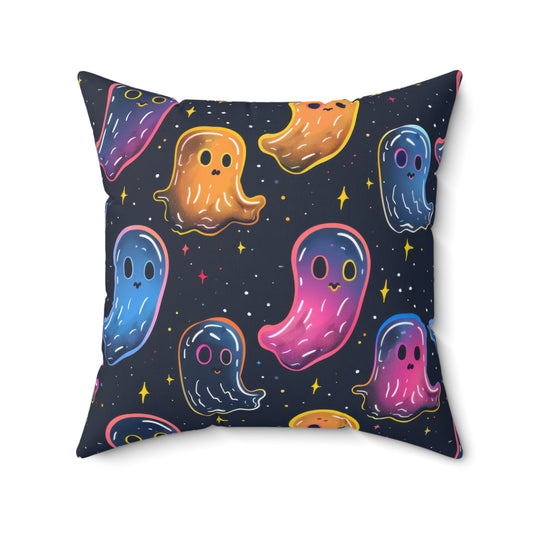 Neon Haunters Throw Pillow