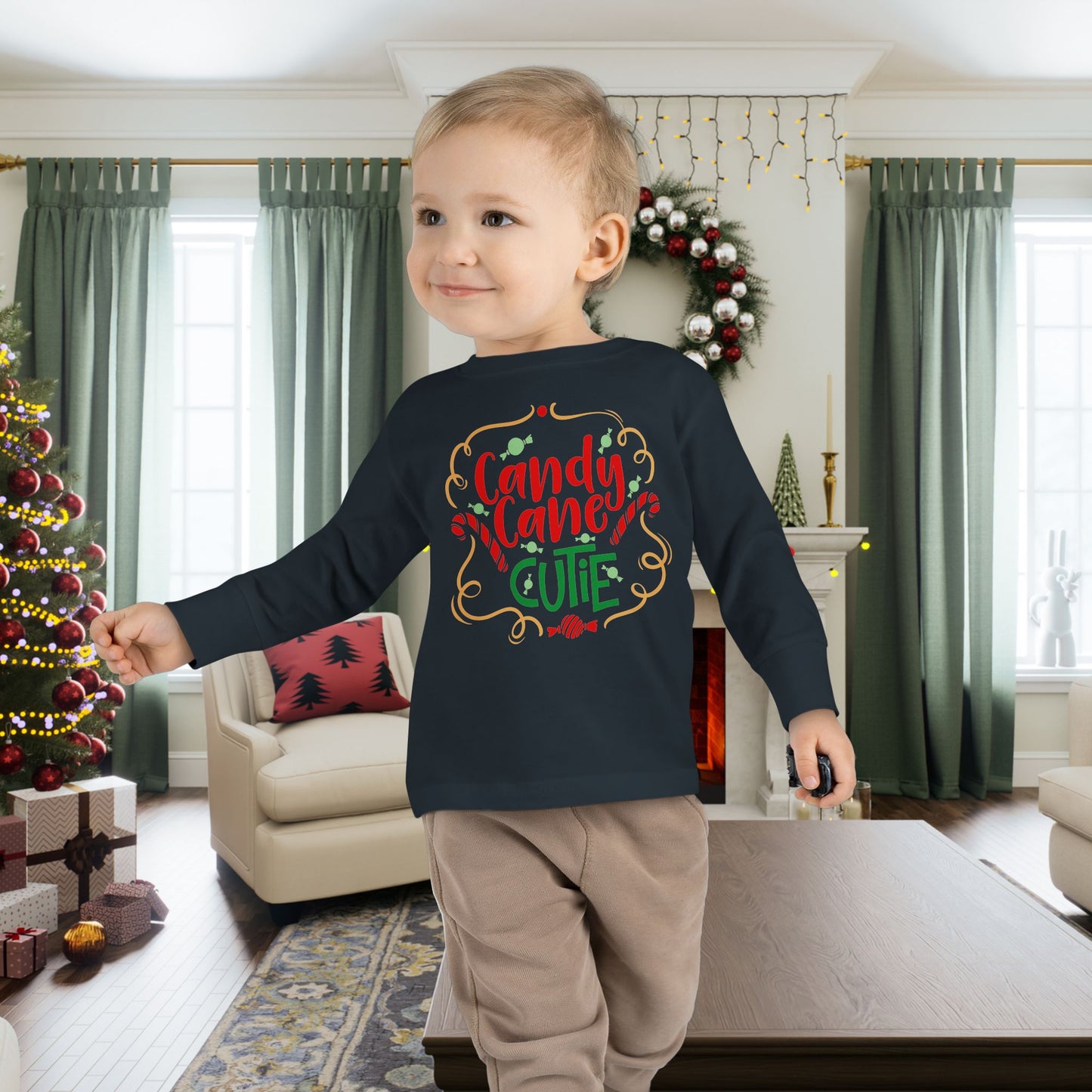Candy Cane Cutie Toddler Long Sleeve Tee