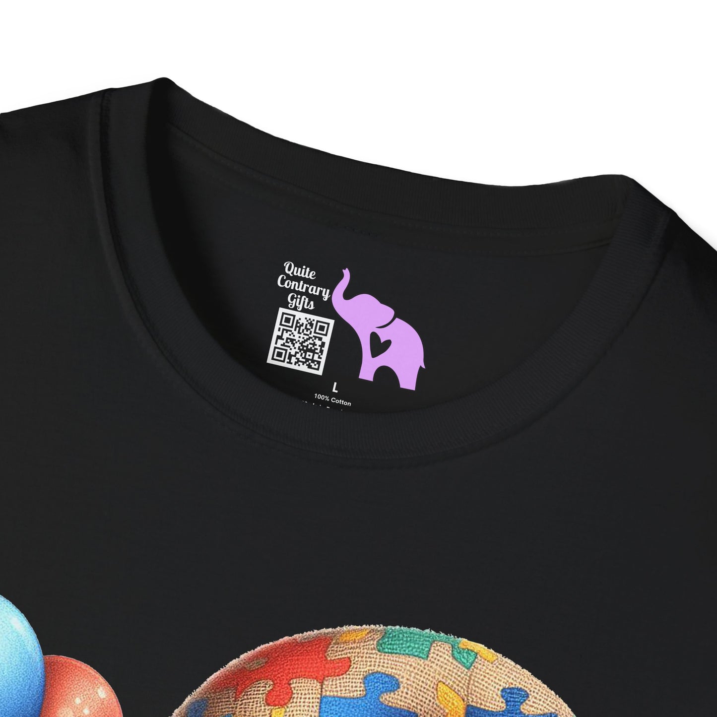 Autism Awarness Gnome w/Balloons Adult T-shirt