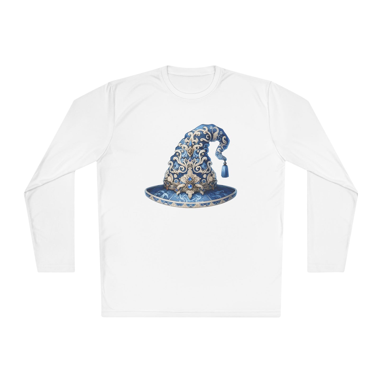 Blue & SIlver Witch Hat Adult Long Sleeve Tee