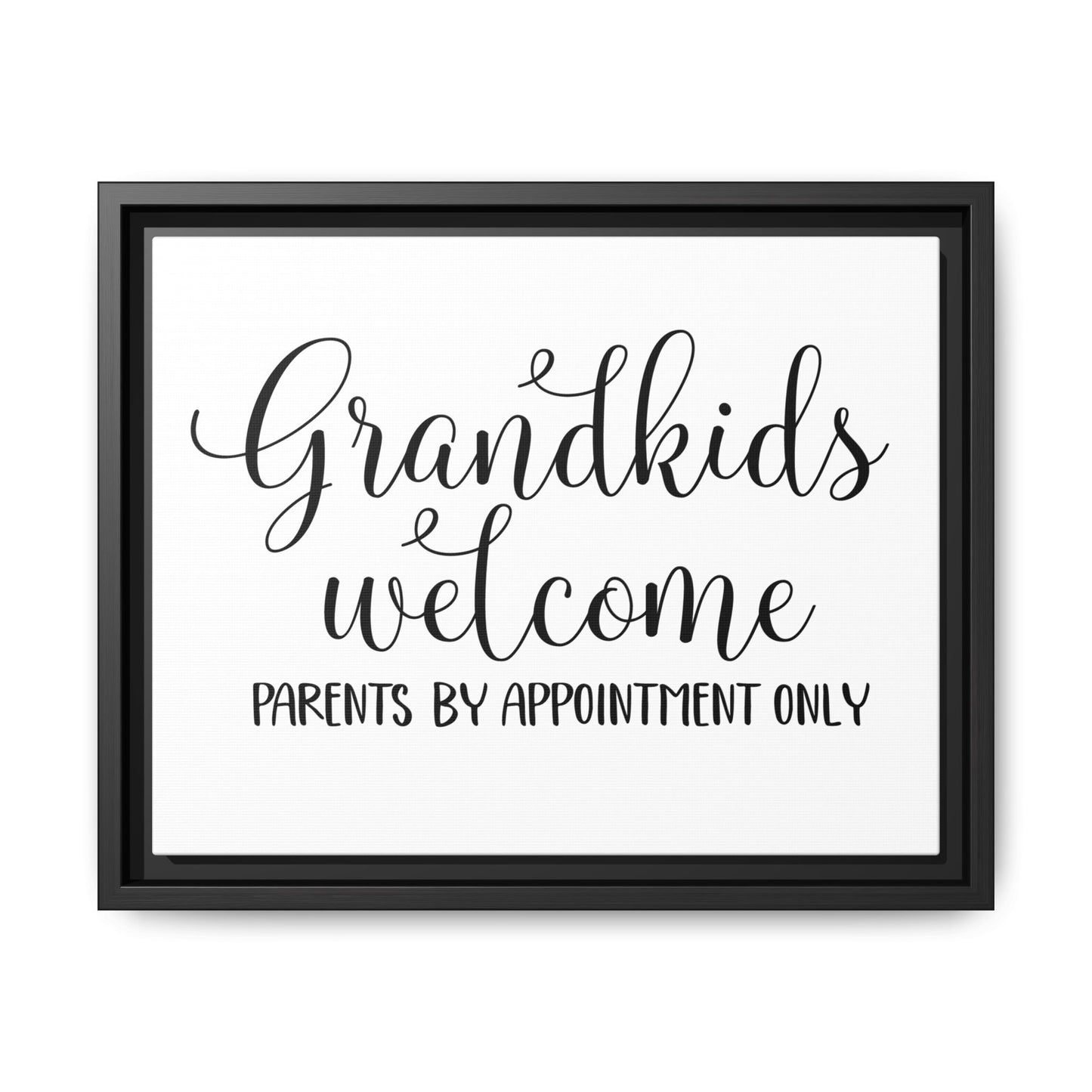 Grandkids Welcome Parents By Appointment Only Framed Canvas Bathroom Art