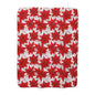Crimson Poinsettia Sketch Sherpa Fleece Blanket