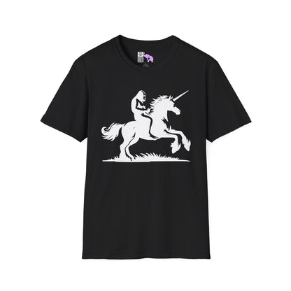 Bigfoot Rides A Unicorn Adult T-shirt