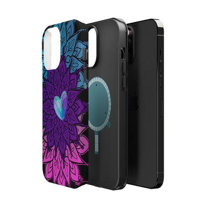 Colorful Mandala w/Heart MagSafe® Compatible Tough Case for iPhone