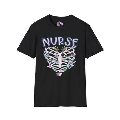Nurse (Ribs & Flowers) Adult T-shirt