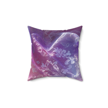 Blush Orchid Sheer & Lace Throw Pillow
