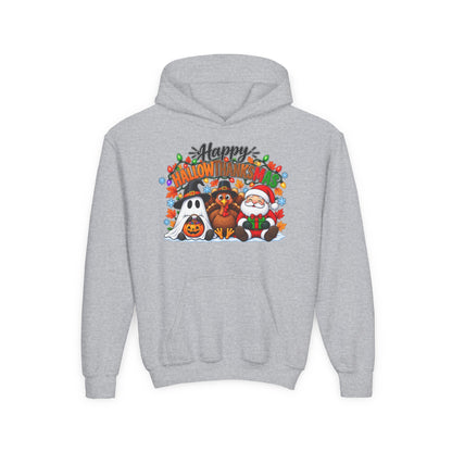 Happy Hallowthanksmas (String Lights) Youth Hoodie