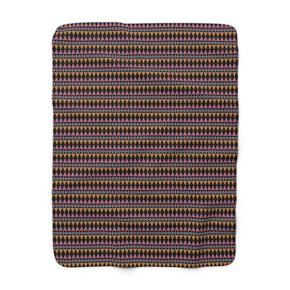 Midnight Clay Cairn Stripes Fleece Blanket