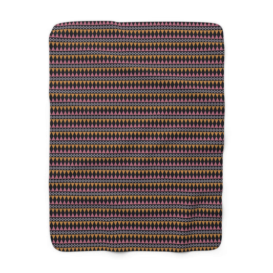 Midnight Clay Cairn Stripes Fleece Blanket