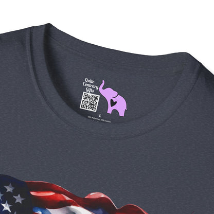 Waving American Flag Adult T-Shirt