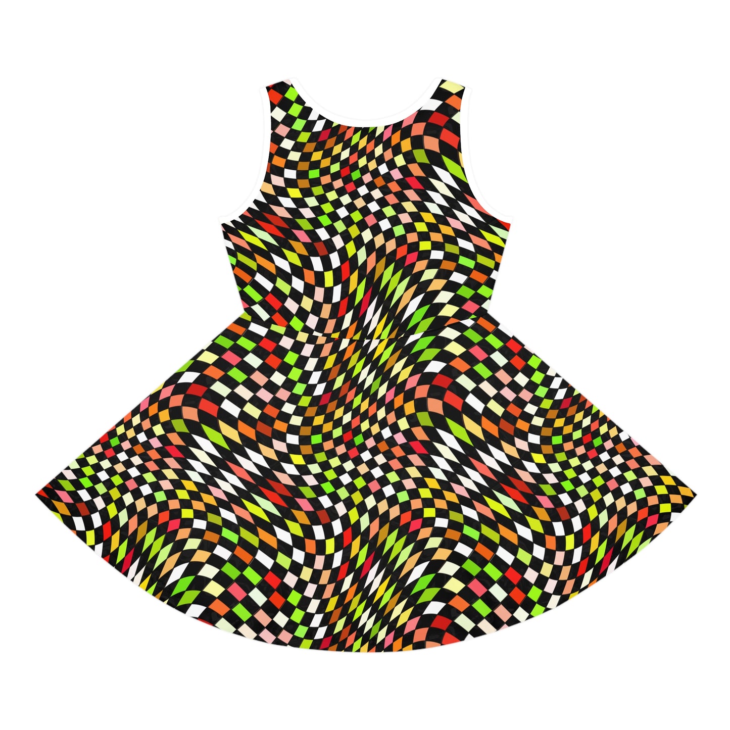 Warped Yellow/Green Checkered Girls Sundress
