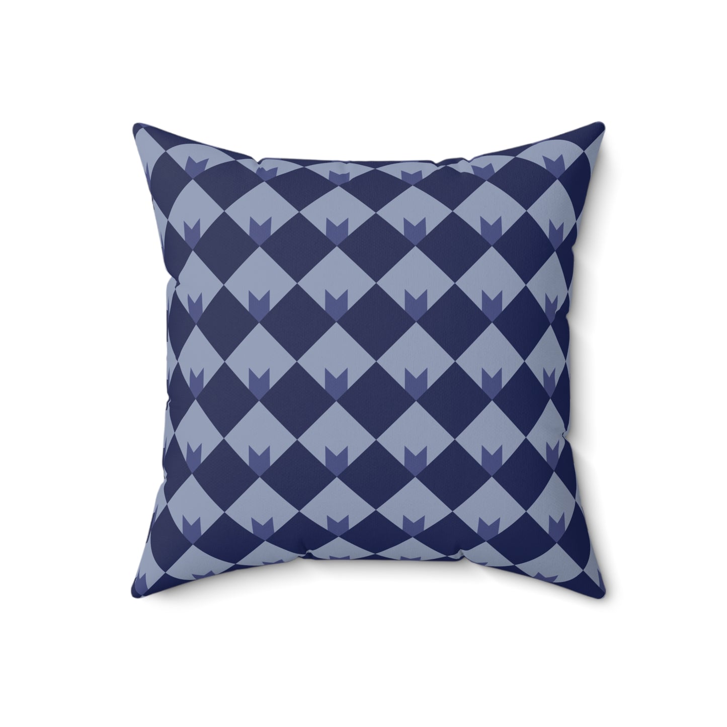 Diamond Bloom-Navy & Periwinkle Throw Pillow