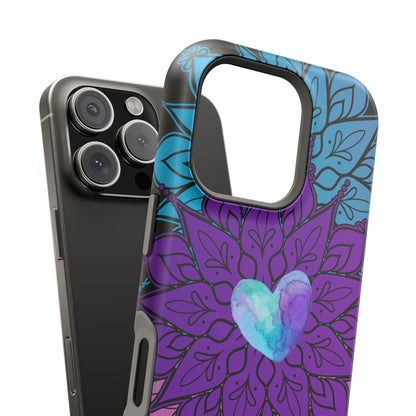 Colorful Mandala w/Heart MagSafe® Compatible Tough Case for iPhone