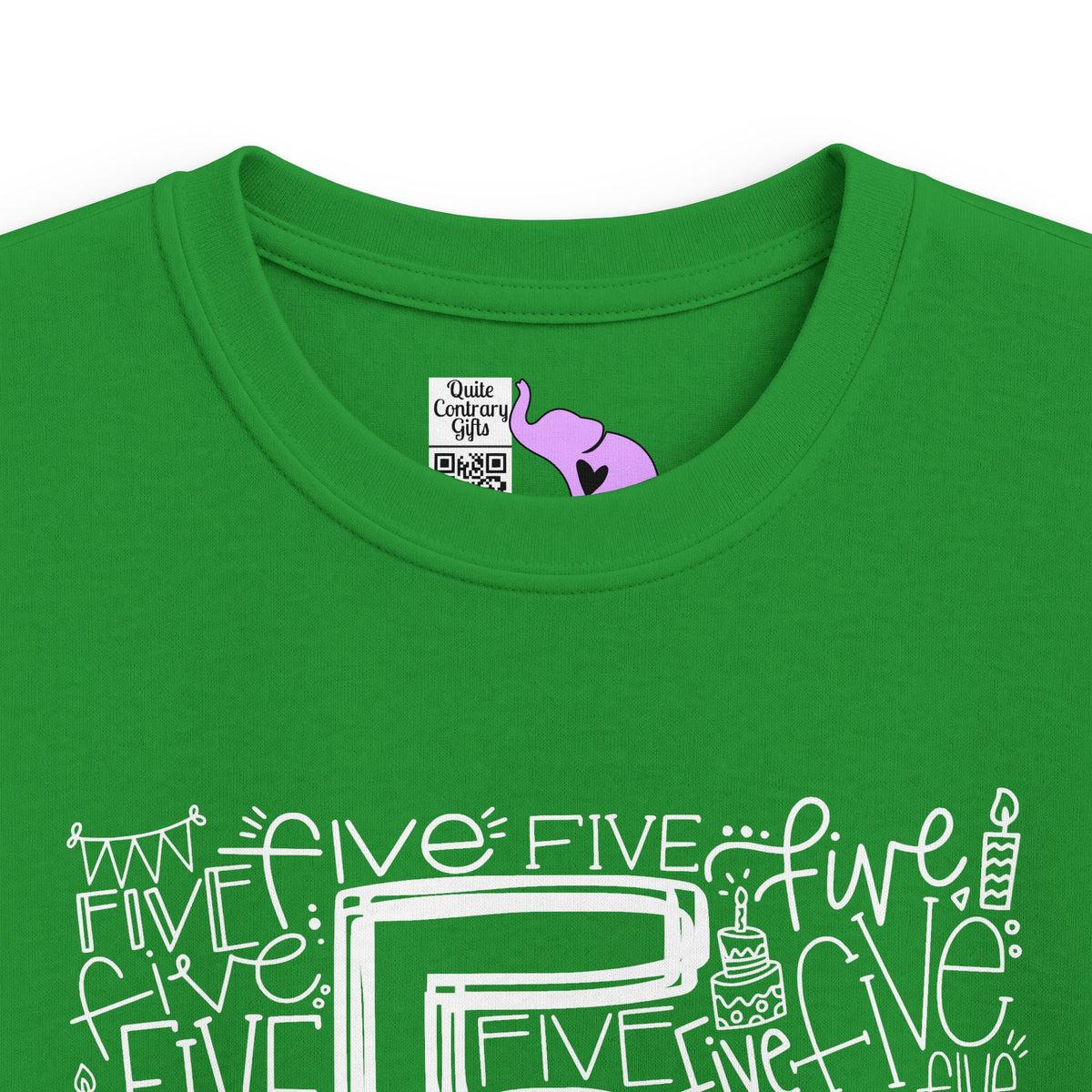 I Am Five Typography Youth Softstyle Tee