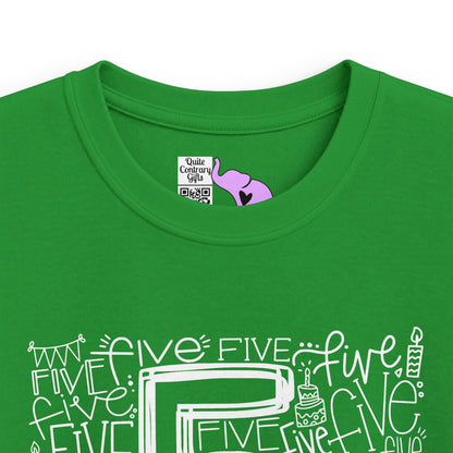 I Am Five Typography Youth Softstyle Tee