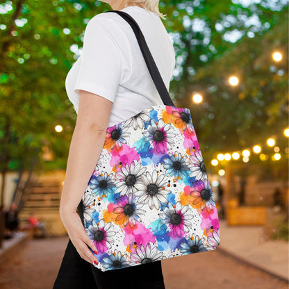 Watercolor Daisy Dream Canvas Tote Bag