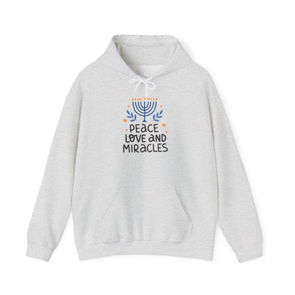 Hanukkah Peace Love & Miracles 1 Heavy Blend™ Hooded Sweatshirt