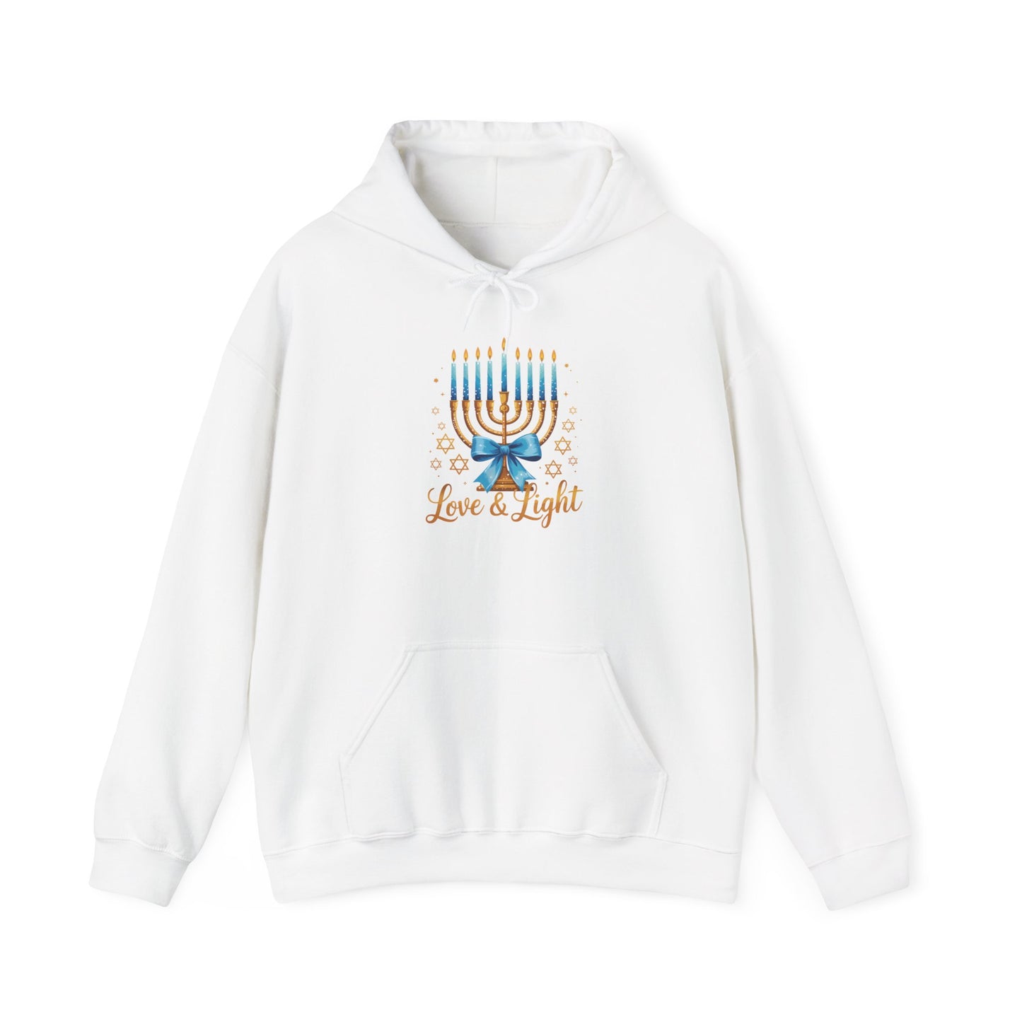 Love & Light Menorah Adult Heavy Blend™ Hooded Sweatshirt