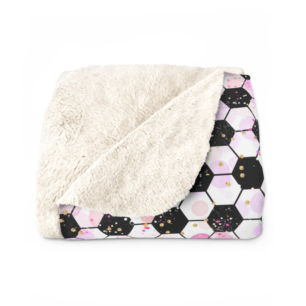 Pink Soccer Fever Fleece Blanket