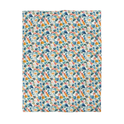 Watercolor Pebble Terrazzo Microfiber Duvet Cover