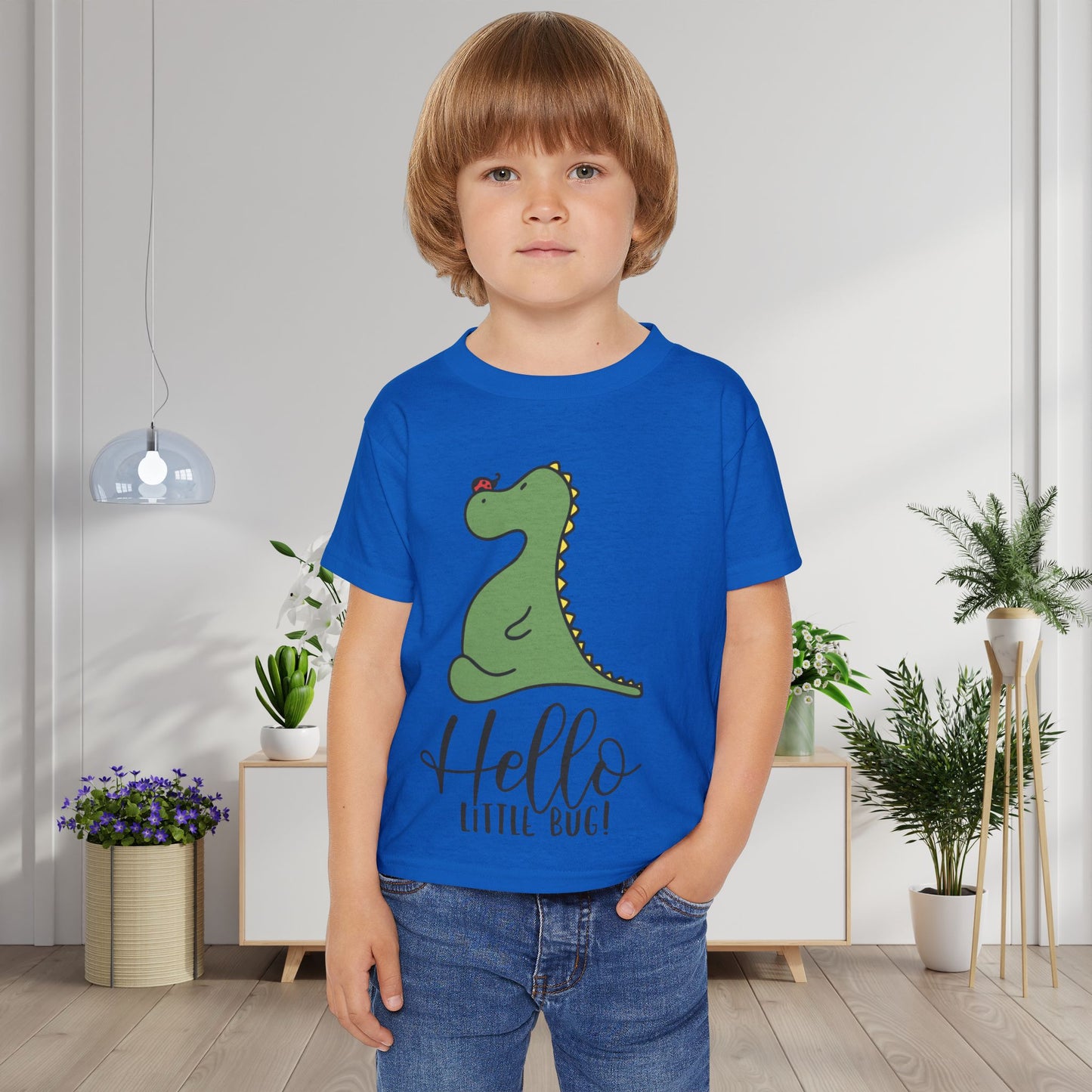 Hello Little Bug (Dinosaur) Heavy Cotton™ Toddler T-shirt