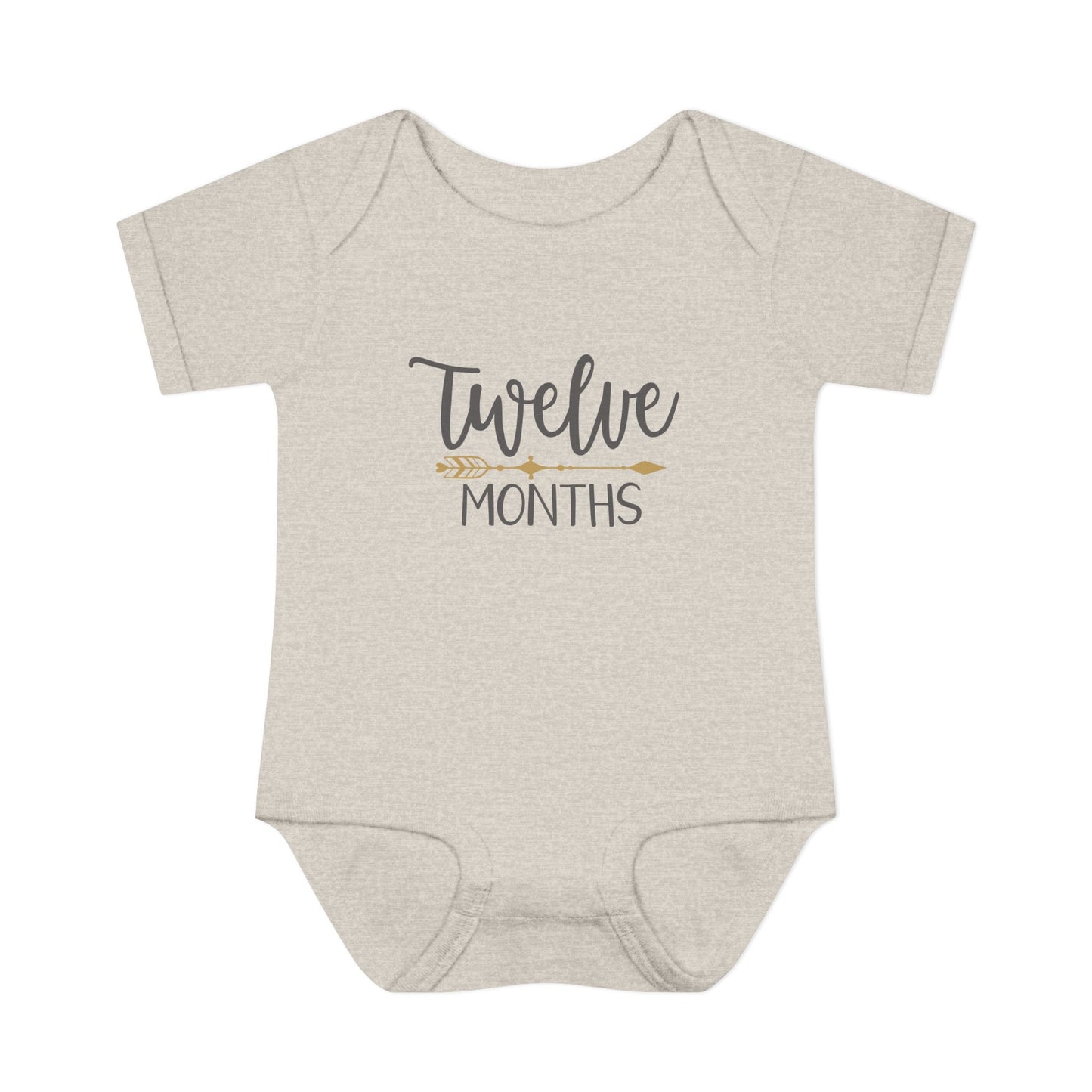Golden Arrow Milestone Baby Bodysuit-Twelve Months