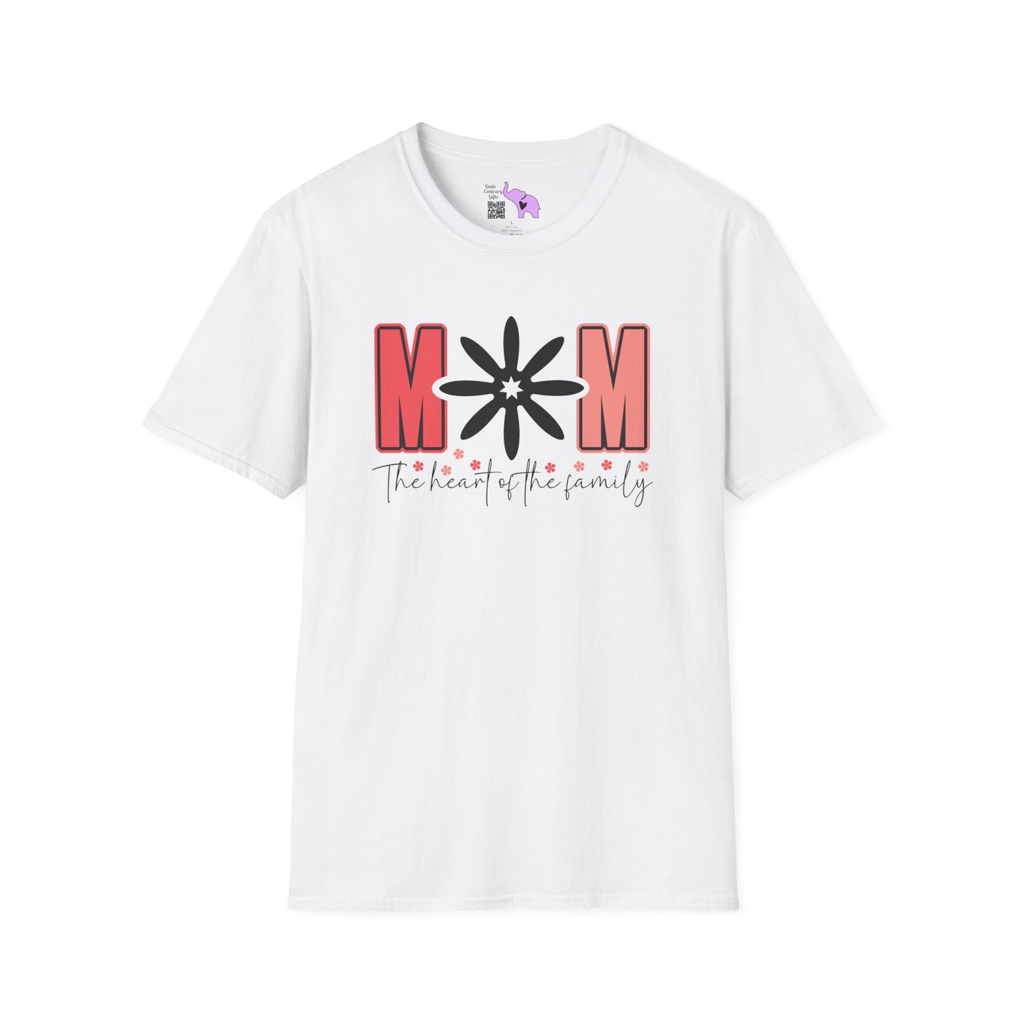 Mom The Heart Of The Family Adult T-shirt