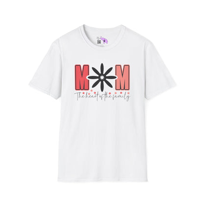 Mom The Heart Of The Family Adult T-shirt