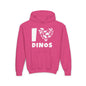 I Love Dinos (Dino Heart) Youth Heavy Blend Hoodie