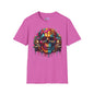 Colorful Skull & Car Adult T-shirt