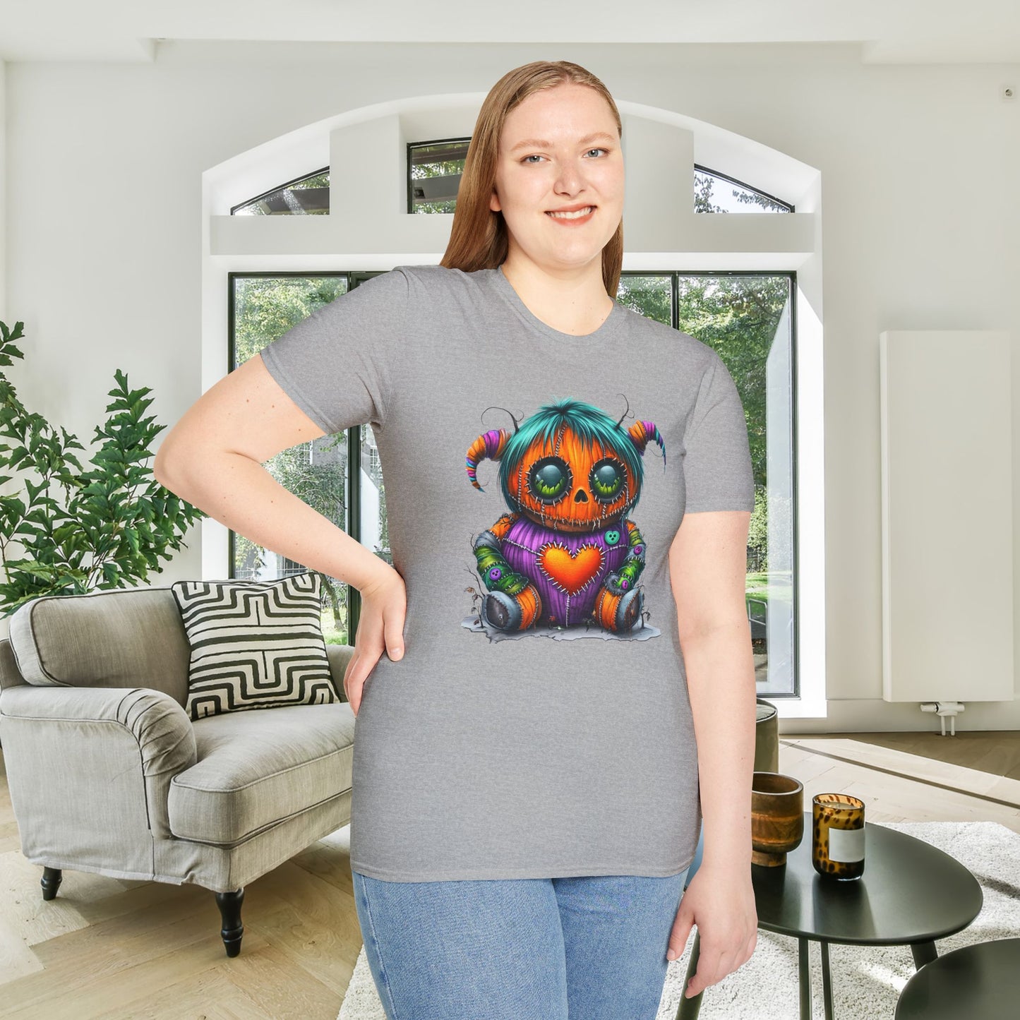 Patchwork Pumpkin Heart Adult Unisex Tshirt
